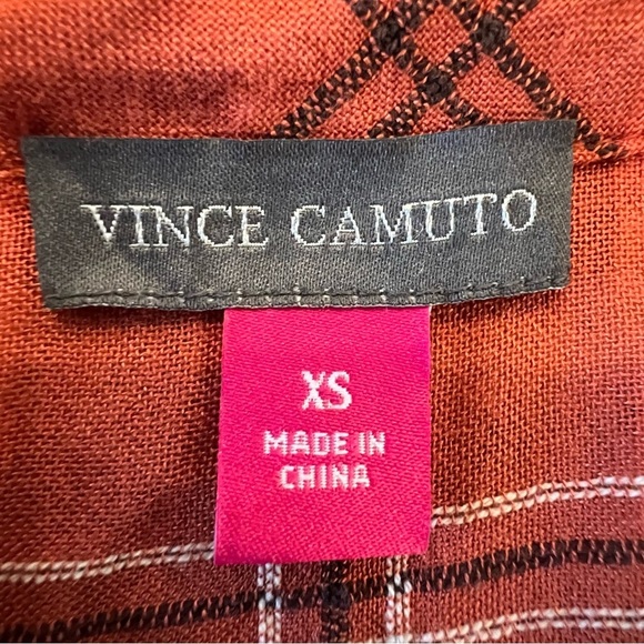 NWT $79 Vince Camuto Women’s Plaid Ruffle Sleeve Shift Size XS Apple Red - Picture 13 of 16